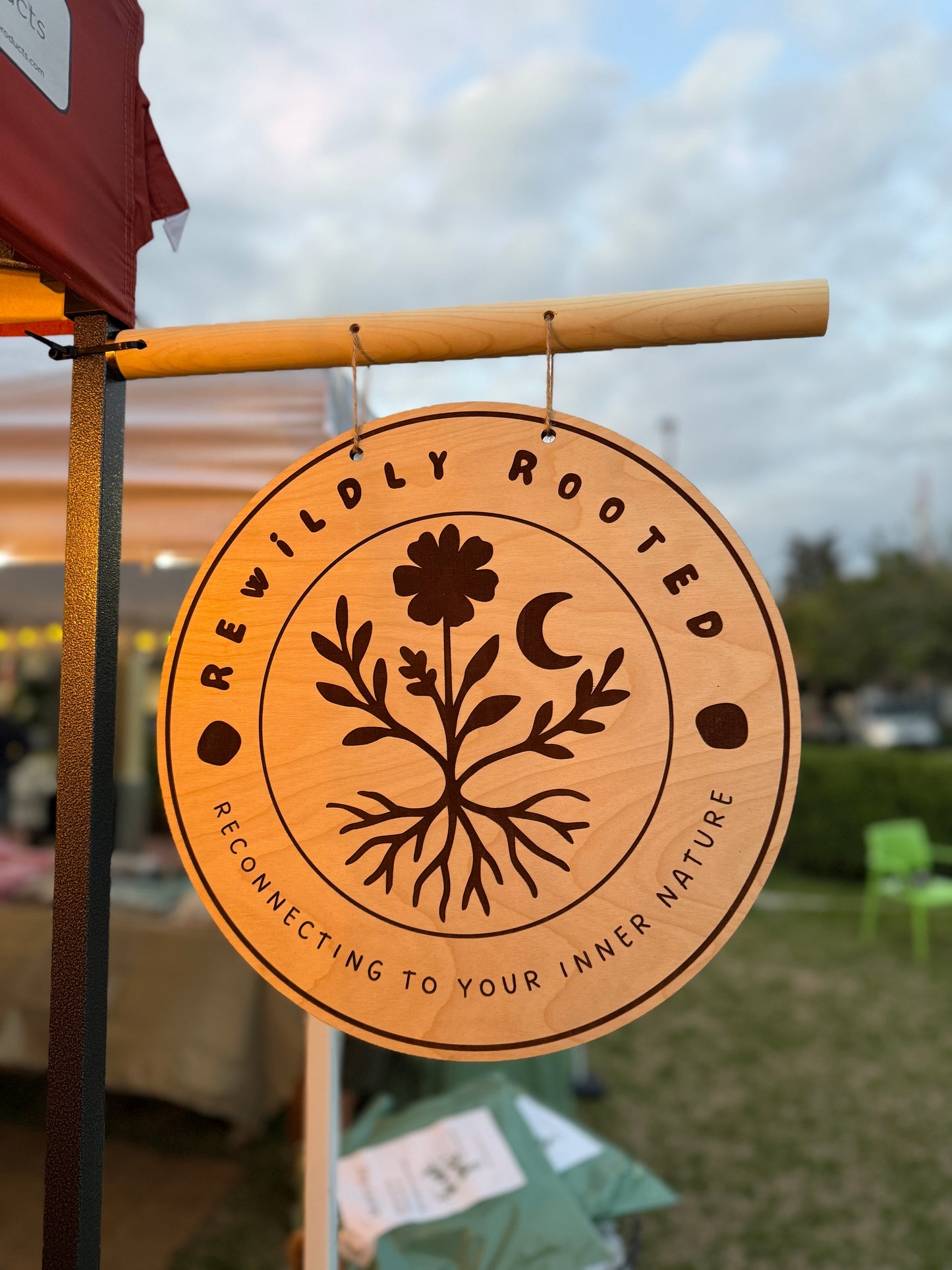 15” Double-Sided Birch Wood Tent Sign – Custom Engraved