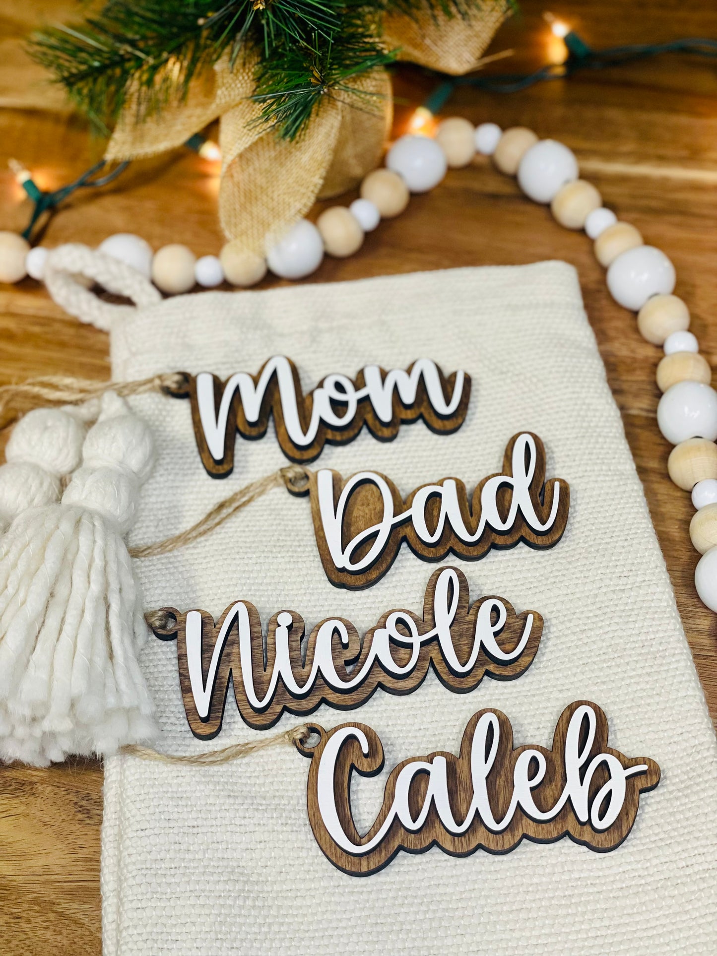 Personalized Stocking Tags, Gift Tags, Custom Name Tags, Ornament