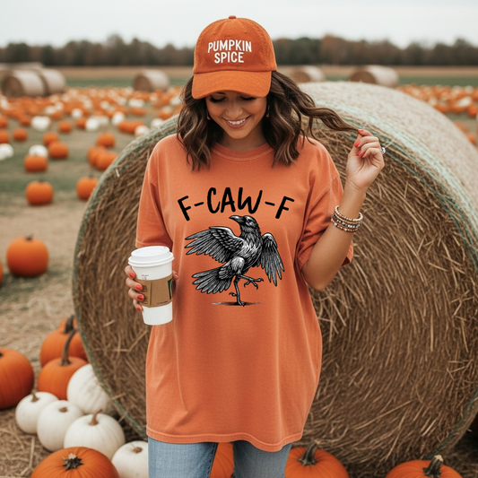 F-CAW-F Crow Shirt | Funny Halloween Tee | Spooky Season Graphic Top