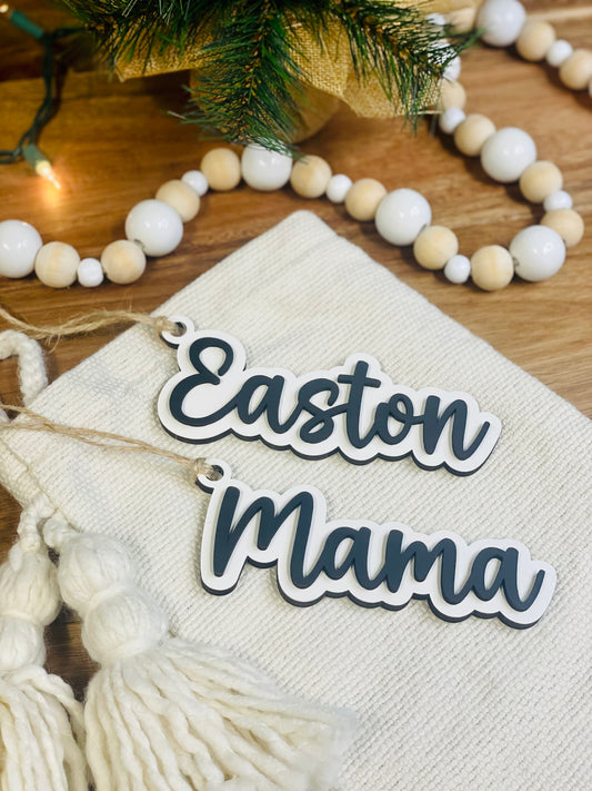 Personalized Stocking Tags, Gift Tags, Custom Name Tags, Ornament